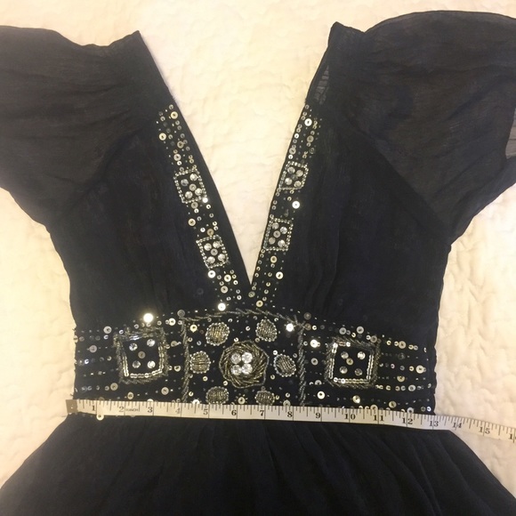 Blue Dress with Sequin Detail - Picture 5 of 8